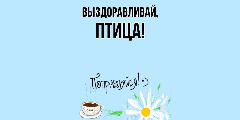 Картинка Выздоравливай, птица