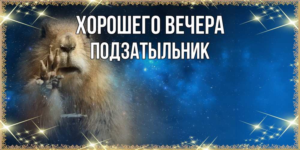 Открытка  для любимых и родных. подзатыльник, Хорошего вечера  