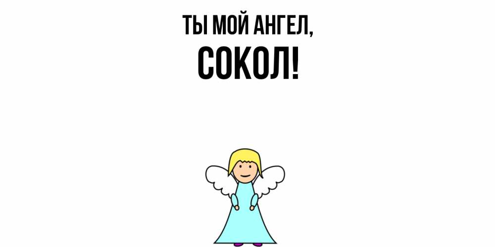 Открытка  для любимых и родных. сокол, Ты мой ангел  