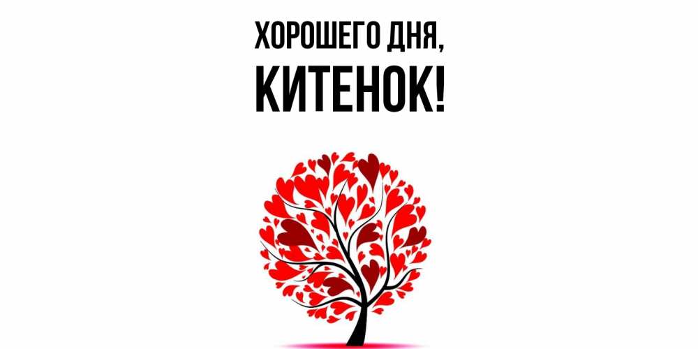 Открытка  для любимых и родных. китенок, Хорошего дня  