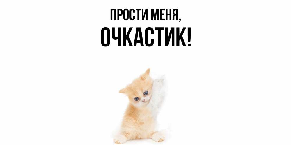 Открытка  для любимых и родных. очкастик, Прости меня  