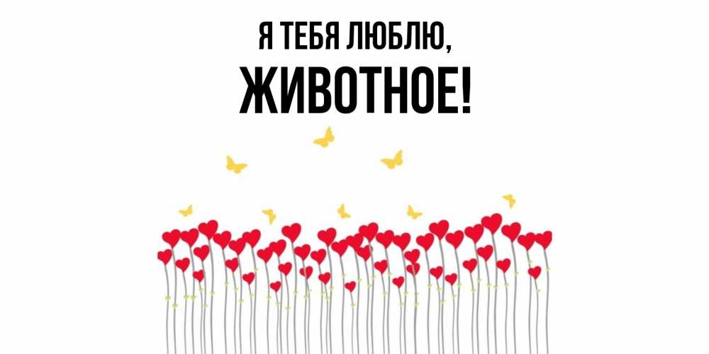Открытка  для любимых и родных. животное, Я тебя люблю  