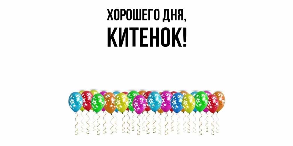 Открытка  для любимых и родных. китенок, Хорошего дня  