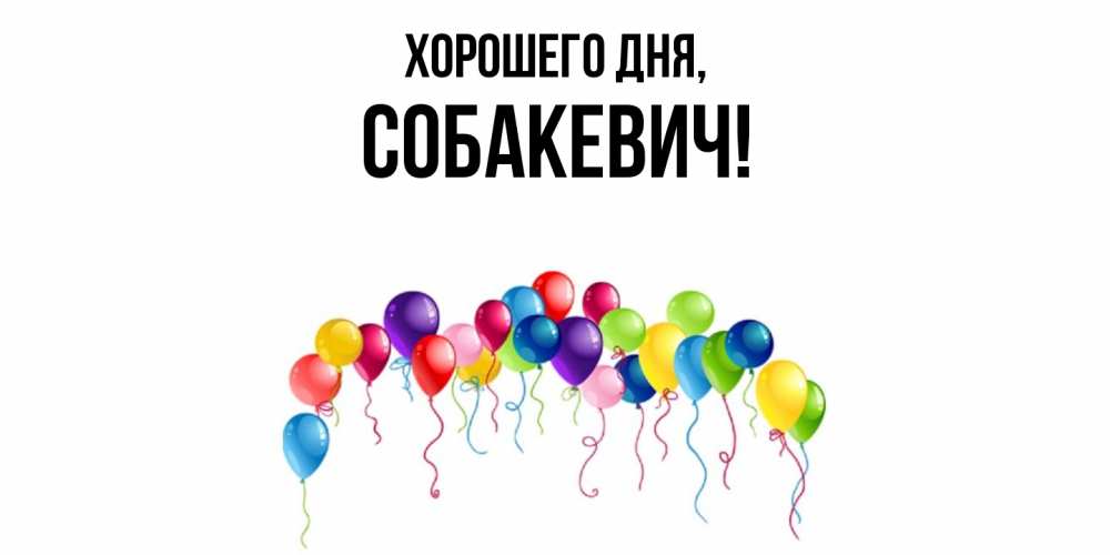 Открытка  для любимых и родных. собакевич, Хорошего дня  