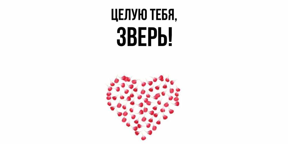 Открытка  для любимых и родных. зверь, Целую тебя  