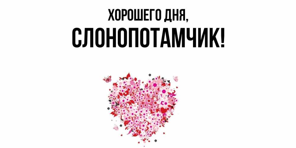 Открытка  для любимых и родных. слонопотамчик, Хорошего дня  