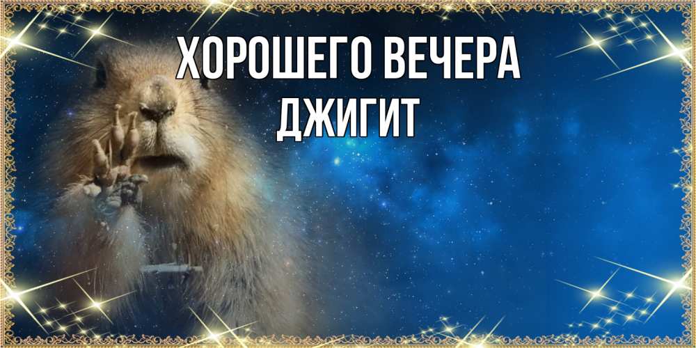 Открытка  для любимых и родных. джигит, Хорошего вечера  