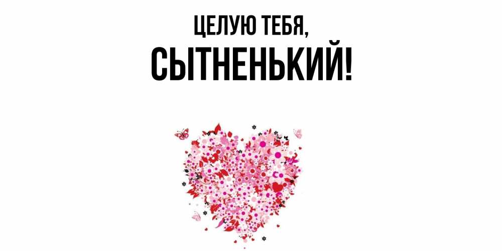 Открытка  для любимых и родных. сытненький, Целую тебя  