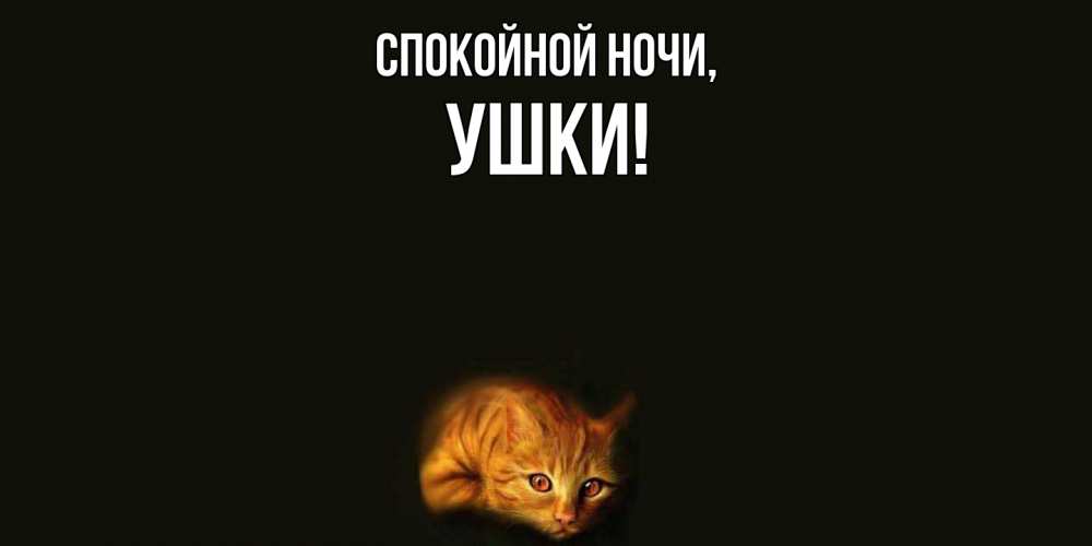 Открытка  для любимых и родных. ушки, Спокойной ночи  