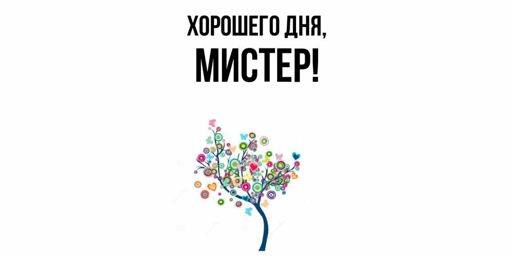 Открытка  для любимых и родных. мистер, Хорошего дня  