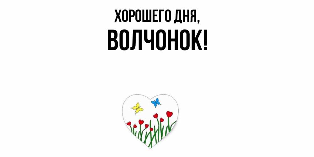 Открытка  для любимых и родных. волчонок, Хорошего дня  