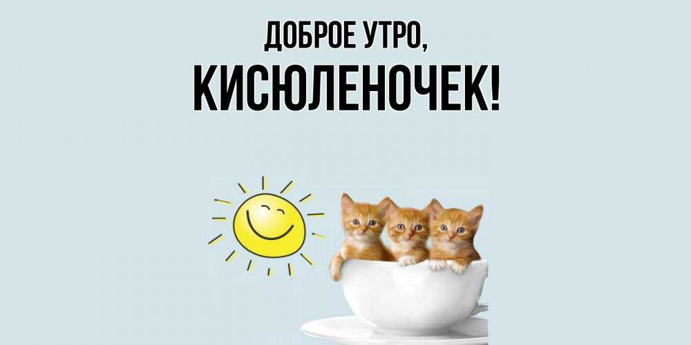 Открытка  для любимых и родных. кисюленочек, Доброе утро  