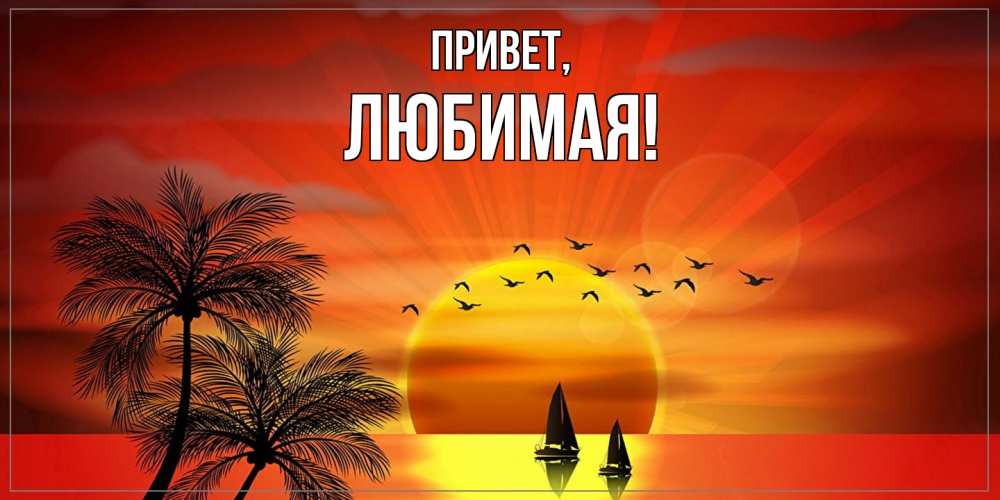 Открытка  для любимых и родных. Любимая, Привет  