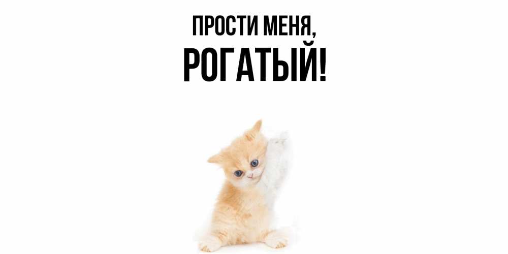 Открытка  для любимых и родных. рогатый, Прости меня  