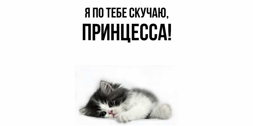 Открытка  для любимых и родных. принцесса, Я по тебе скучаю  