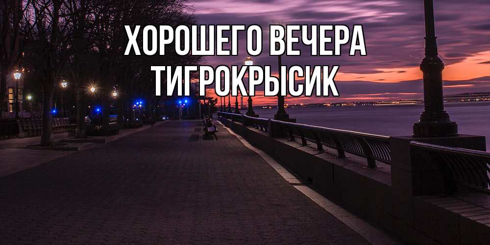 Открытка  для любимых и родных. тигрокрысик, Хорошего вечера  