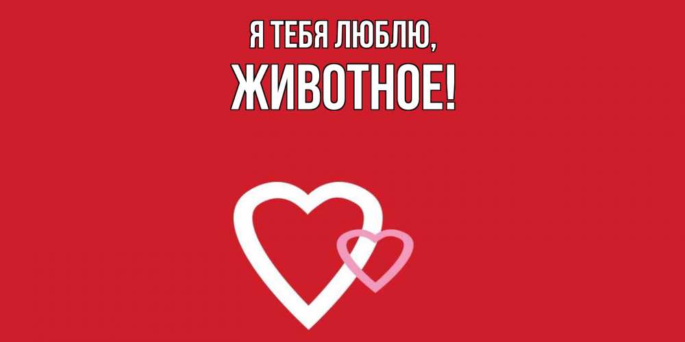 Открытка  для любимых и родных. животное, Я тебя люблю  