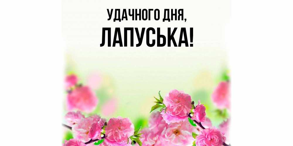 Открытка  для любимых и родных. лапуська, Удачного дня  