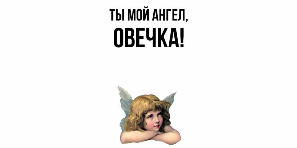 Открытка  для любимых и родных. овечка, Ты мой ангел  