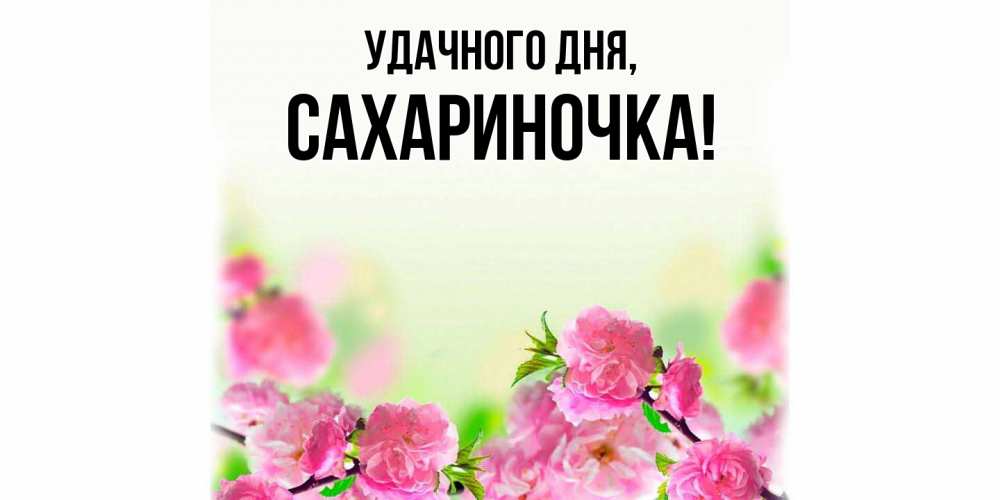 Открытка  для любимых и родных. сахариночка, Удачного дня  