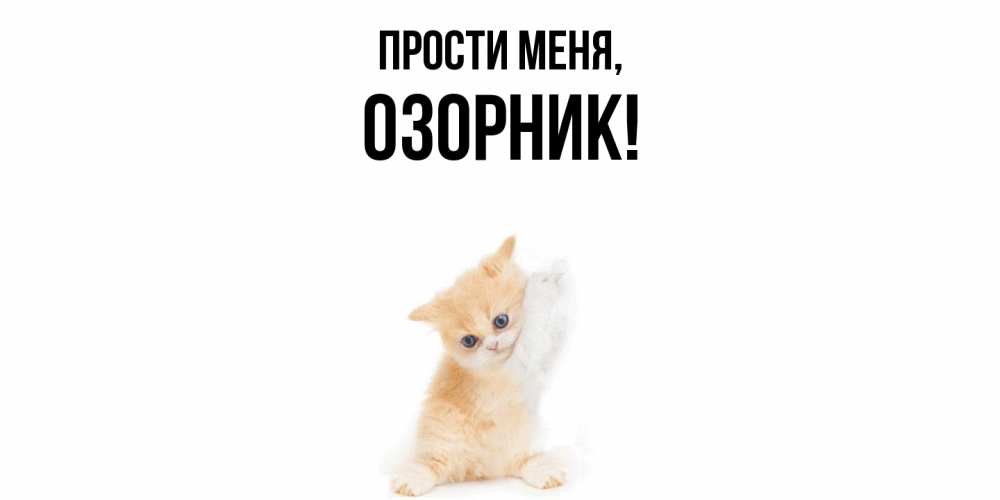 Открытка  для любимых и родных. озорник, Прости меня  