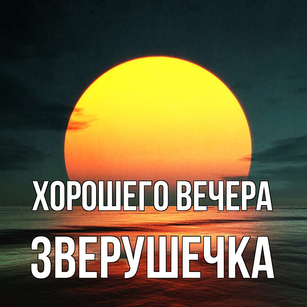 Открытка  для любимых и родных. зверушечка, Хорошего вечера  