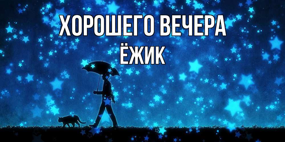 Открытка с именем, ёжик, Хорошего вечера