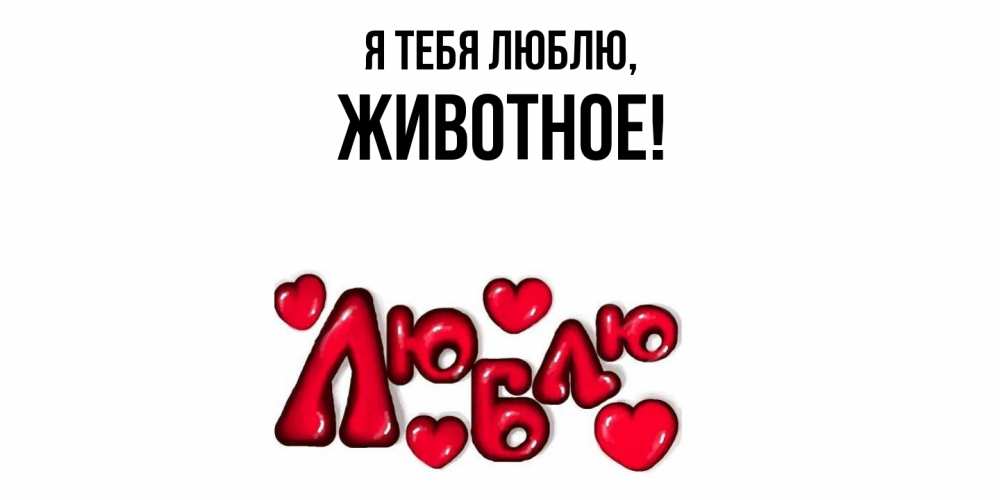 Открытка  для любимых и родных. животное, Я тебя люблю  