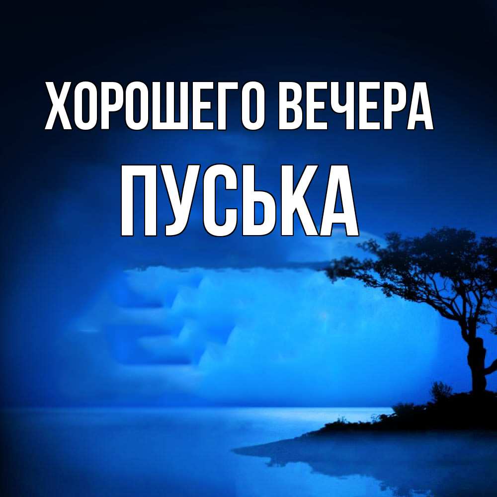 Открытка  для любимых и родных. пуська, Хорошего вечера  