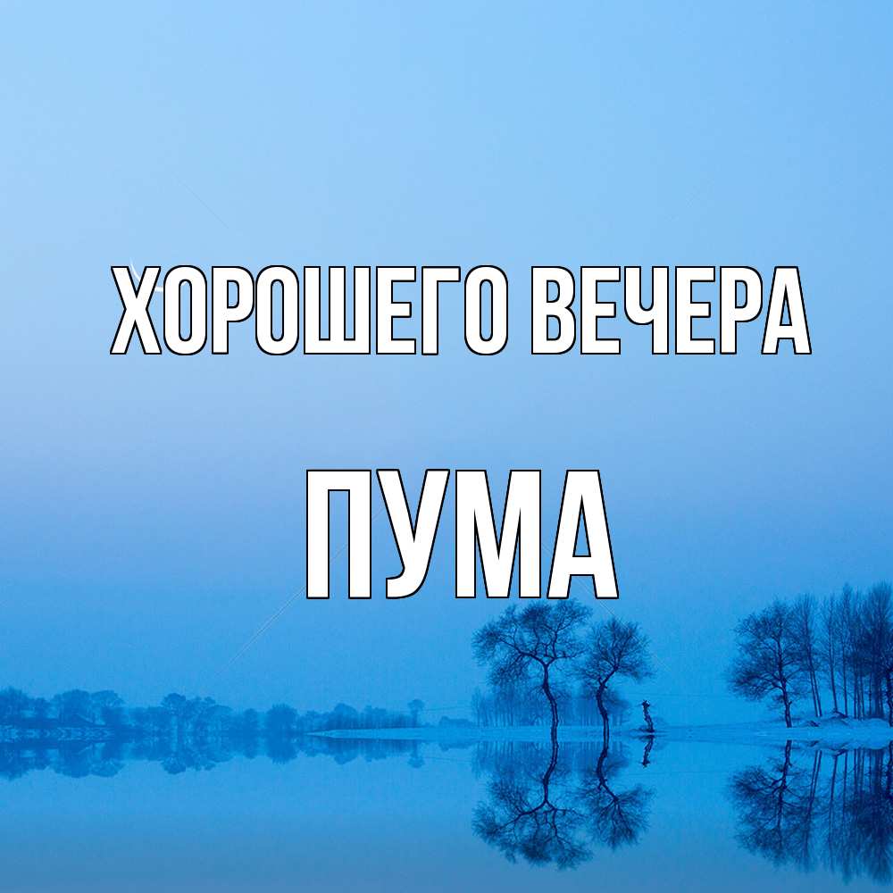 Открытка  для любимых и родных. пума, Хорошего вечера  