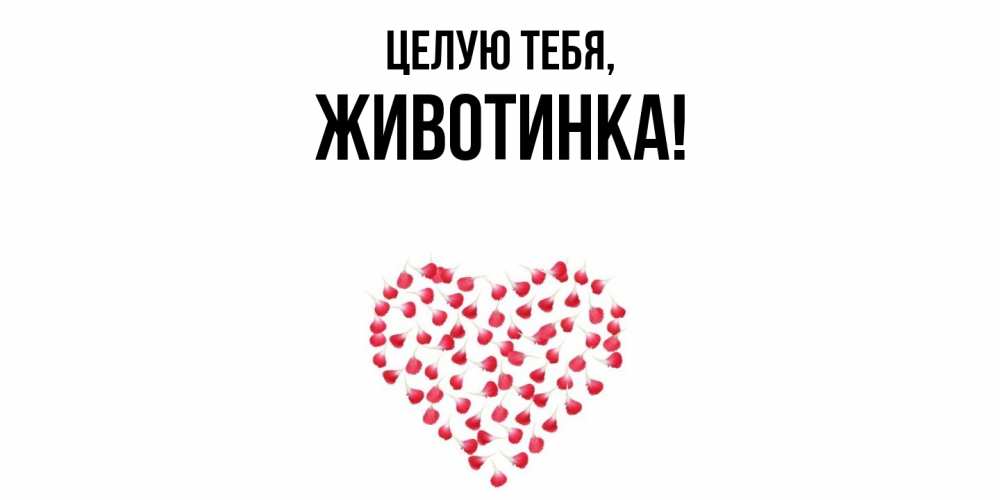 Открытка  для любимых и родных. животинка, Целую тебя  