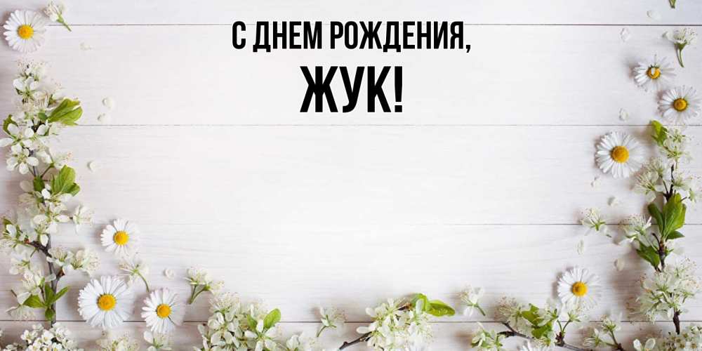 Открытка с именем, жук, С днем рождения