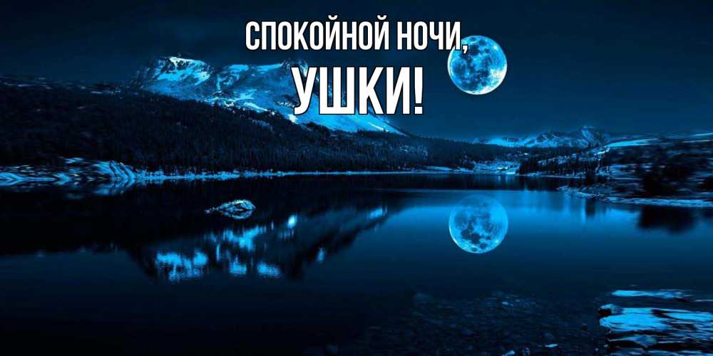 Открытка  для любимых и родных. ушки, Спокойной ночи  
