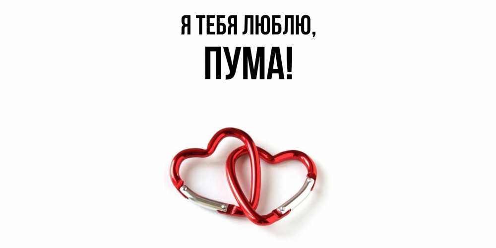 Открытка  для любимых и родных. пума, Я тебя люблю  