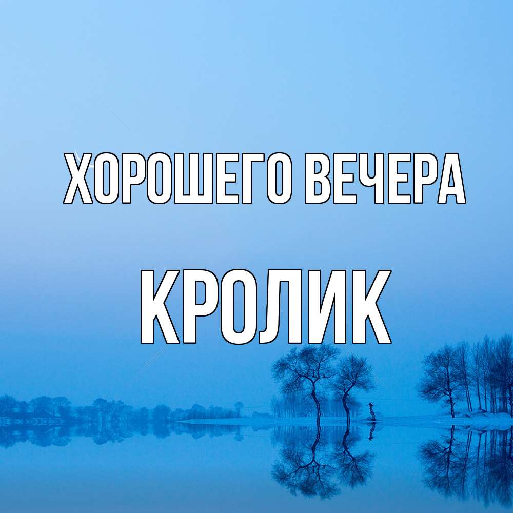Открытка  для любимых и родных. кролик, Хорошего вечера  