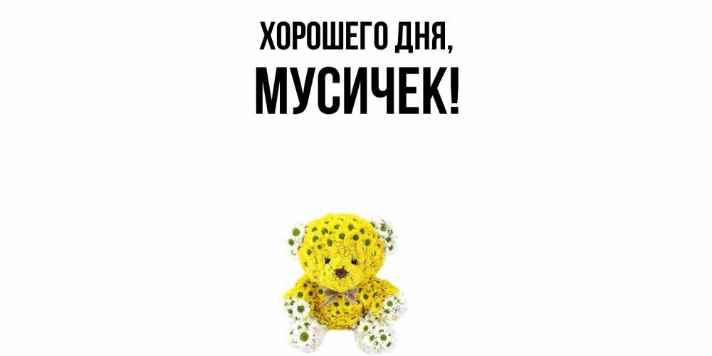 Открытка  для любимых и родных. мусичек, Хорошего дня  