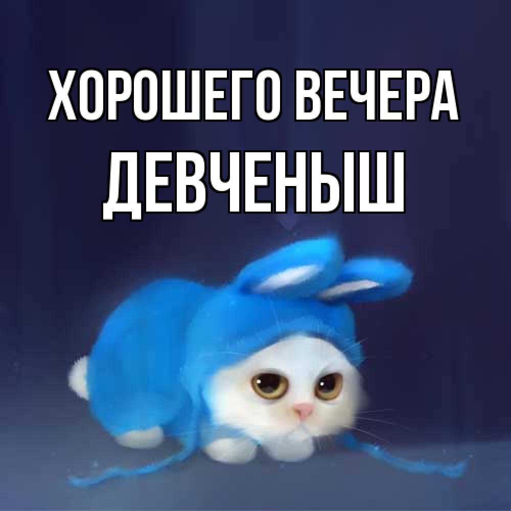 Открытка  для любимых и родных. девченыш, Хорошего вечера  
