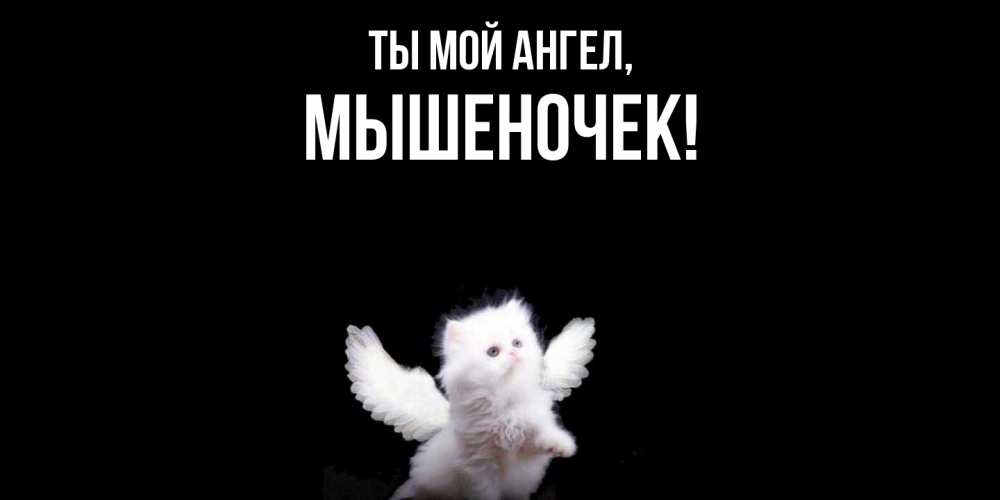 Открытка  для любимых и родных. мышеночек, Ты мой ангел  