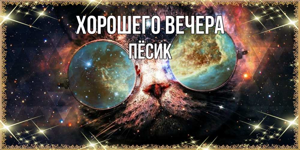 Открытка  для любимых и родных. пёсик, Хорошего вечера  