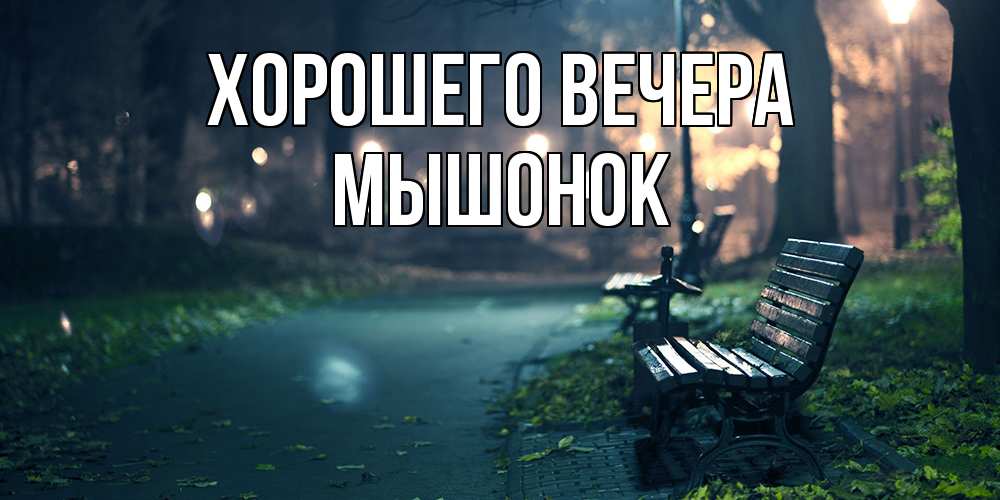 Открытка  для любимых и родных. мышонок, Хорошего вечера  