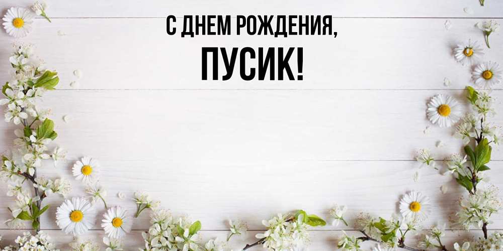 Открытка  для любимых и родных. пусик, С днем рождения  