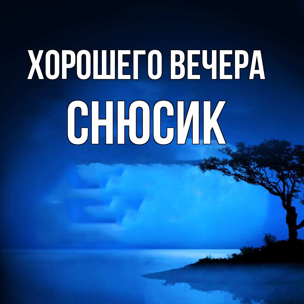 Открытка  для любимых и родных. снюсик, Хорошего вечера  