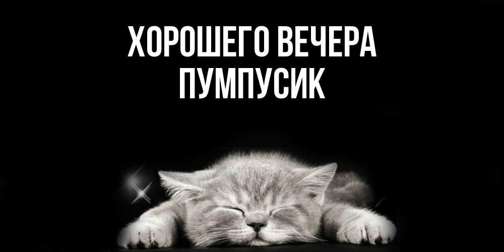 Открытка  для любимых и родных. пумпусик, Хорошего вечера  