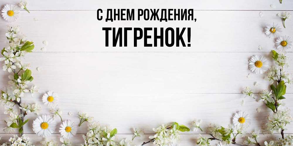 Открытка  для любимых и родных. Тигренок, С днем рождения  