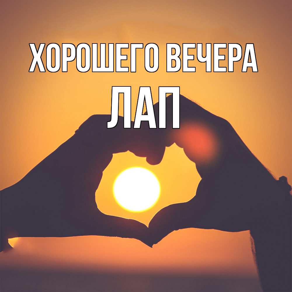 Открытка  для любимых и родных. лап, Хорошего вечера  