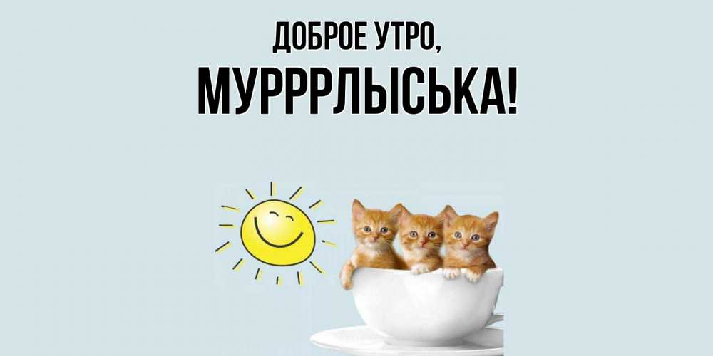 Открытка  для любимых и родных. мурррлыська, Доброе утро  