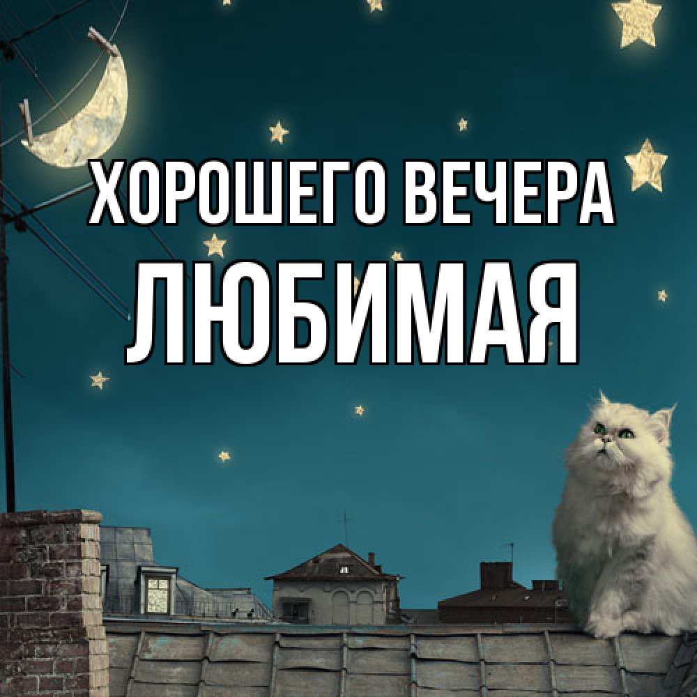 Открытка с именем, Любимая, Хорошего вечера