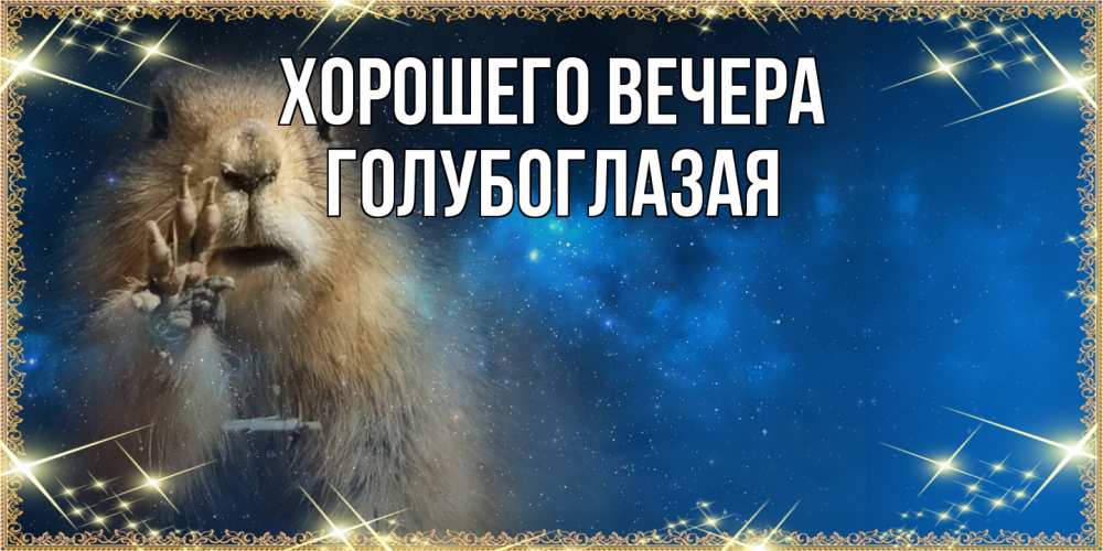 Открытка  для любимых и родных. голубоглазая, Хорошего вечера  