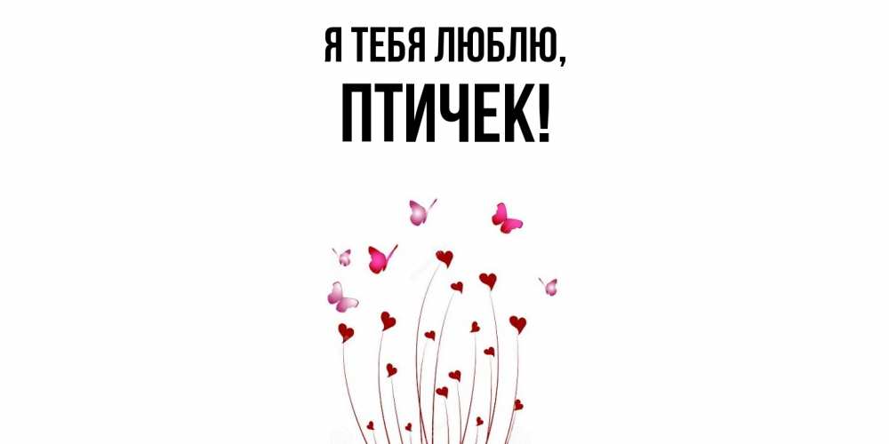 Открытка  для любимых и родных. птичек, Я тебя люблю  