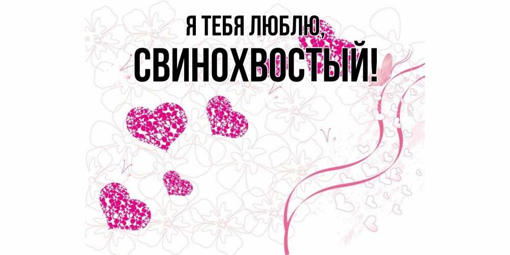 Открытка  для любимых и родных. свинохвостый, Я тебя люблю  